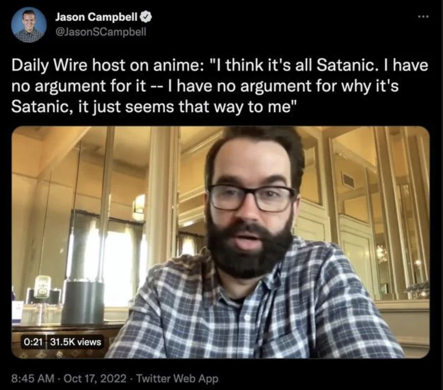 Crazy People of Facebook - video - Jason Campbell Daily Wire host on anime
