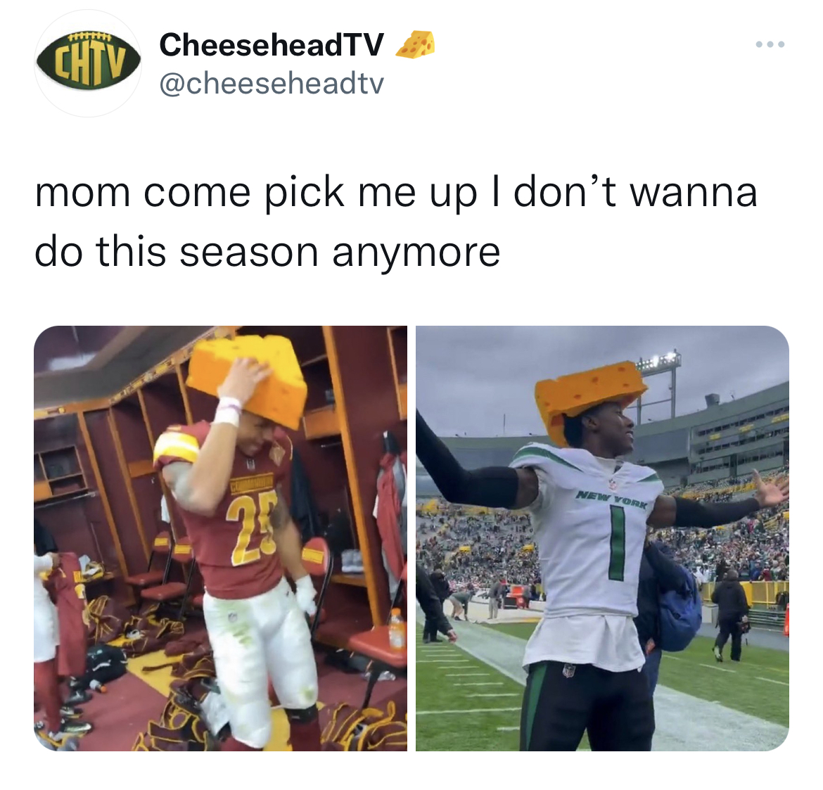 tweets roasting celebs - Chtv CheeseheadTV mom come pick me up I don't wanna do this season anymore 25 New York