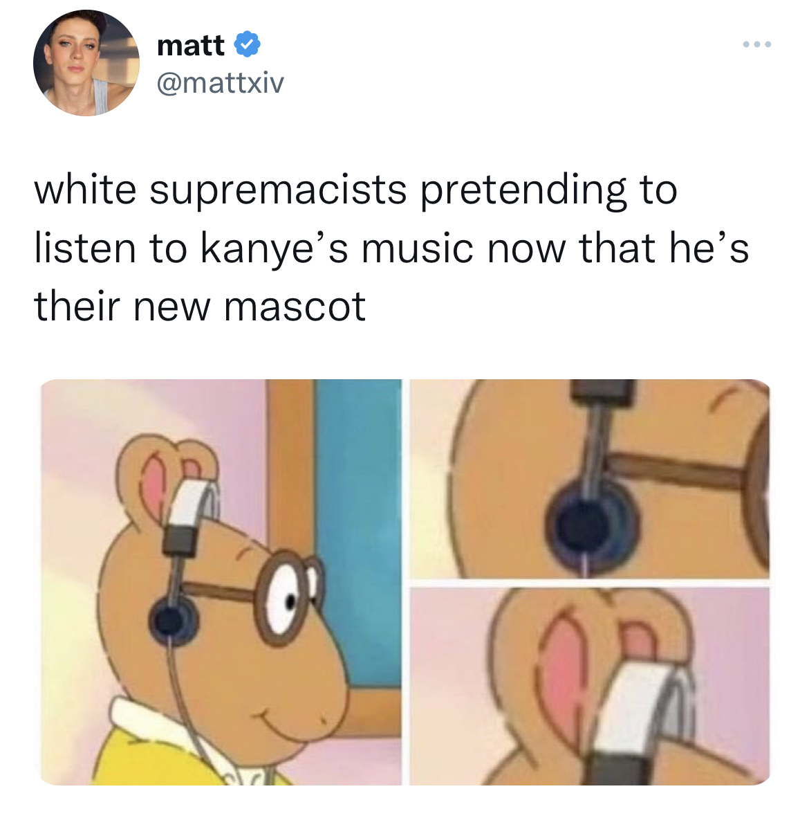 tweets roasting celebs - cartoon - matt www white supremacists pretending to listen to kanye's music now that he's their new mascot