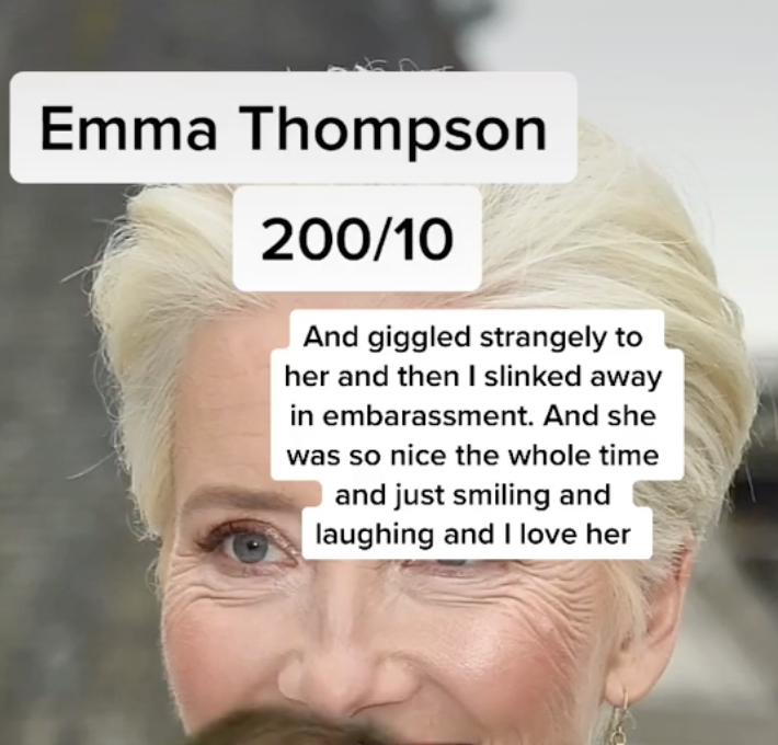 Ranking Celebrity Diners - compass - Emma Thompson 20010 And giggled strangely to her and then I slinked away in embarassment. And she was so nice the whole time and just smiling and laughing and I love her