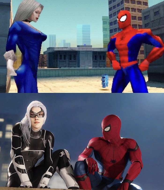 funny memes and pics - spiderman ps4 graphics