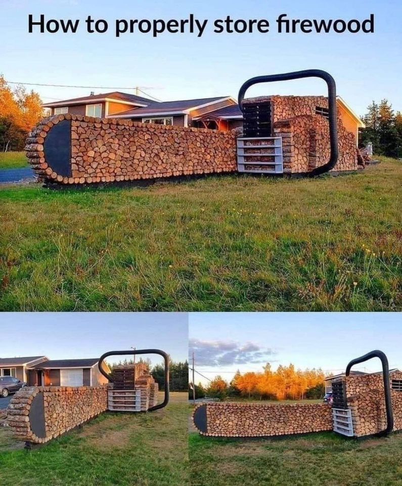 funny pics and memes - Firewood - How to properly store firewood
