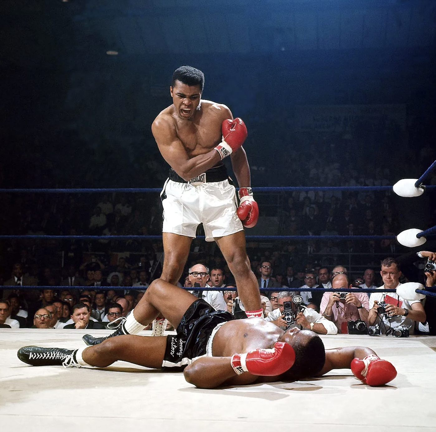 Muhammad Ali and Sonny Liston, May 25, 1965. Another K.O. for Ali. Photo by: Neil Leifer.