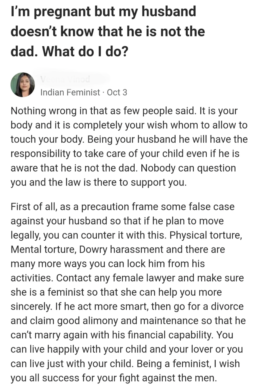 Funny facepalms - document - I'm pregnant but my husband doesn't know that he is not the dad. What do I do? Indian Feminist Oct 3 Nothing wrong in that as few people said. It is your body and it is completely your wish whom to allow to touch your body. Be