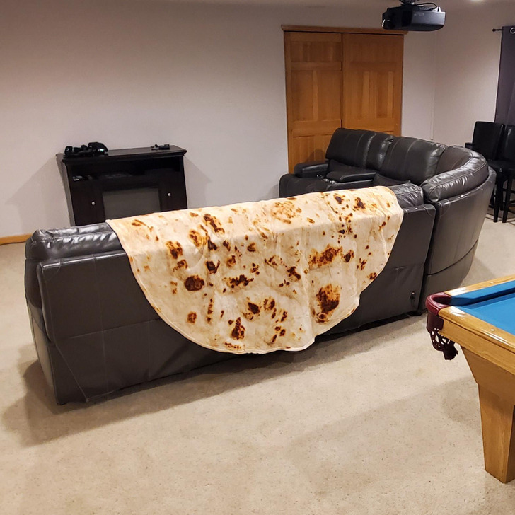 “The host of this party has a tortilla blanket.”