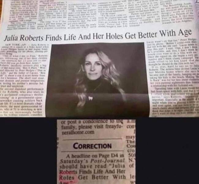 daily dose of memes and pics - julia roberts holes get better with age - who alve stars is theller vernorat spe Miers back x chup et quasential of ng w further or post a condolence to the a.m family, please visit freayfu con neralhome.com Julia Roberts Fi