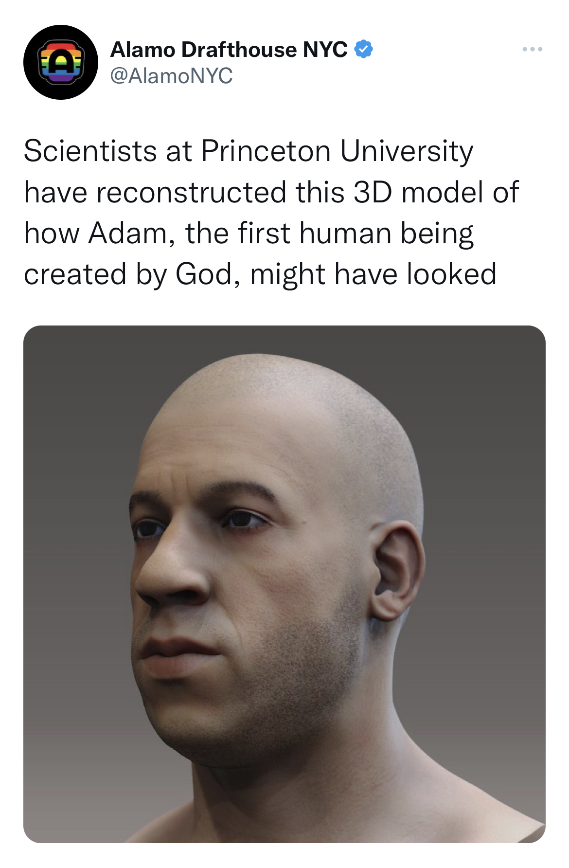 celeb roasts of the week - head - Alamo Drafthouse Nyc Scientists at Printon University have reconstructed this 3D model of how Adam, the first human being created by God, might have looked