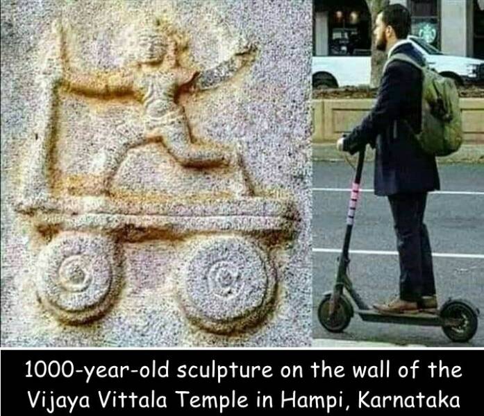 daily dose of pics and memes - vehicle - 1000yearold sculpture on the wall of the Vijaya Vittala Temple in Hampi, Karnataka