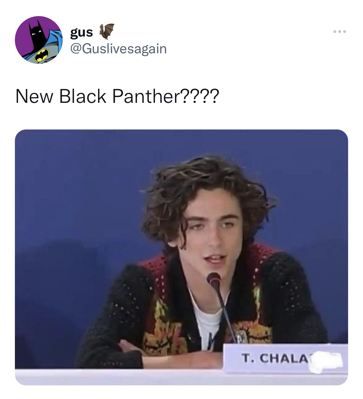 Tweets roasting celebs - album cover - gus New Black Panther???? T. Chala