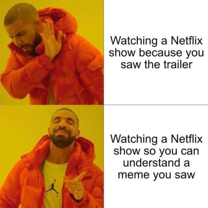 daily dose - dev memes - Watching a Netflix show because you saw the trailer Watching a Netflix show so you can understand a meme you saw