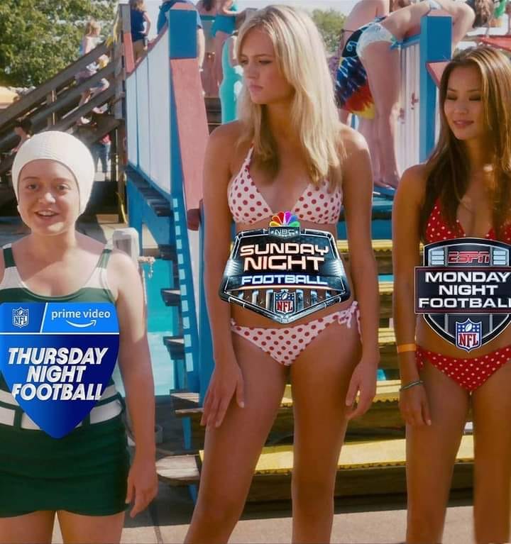 funny memes and pics - grown ups daughters swimsuits - prime video Thursday Night Football Sunday Night Football Monday Night Footbali H Nfl