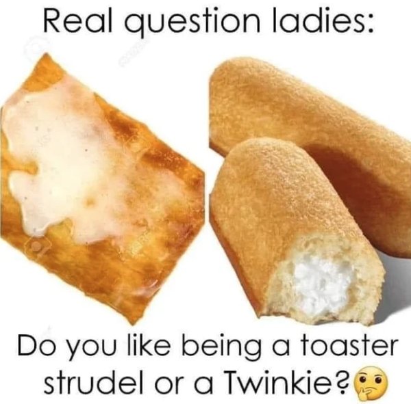 spicy memes for thirsty thursday - toaster strudel or twinkie - Real question ladies Do you being a toaster strudel or a Twinkie?