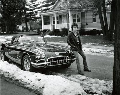 fascinating vintage celeb photos - corvette bruce springsteen