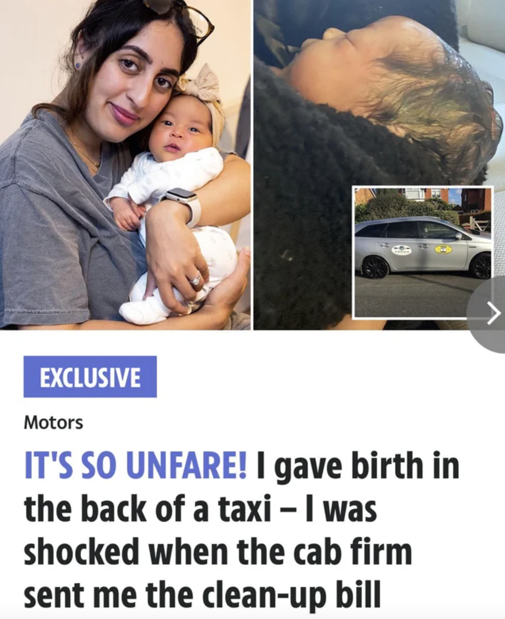 Freaky Fails and Facepalms - Taxi - Exclusive Motors It'S So Unfare! I gave birth in the back of a taxi I was shocked when the cab firm sent me the cleanup bill