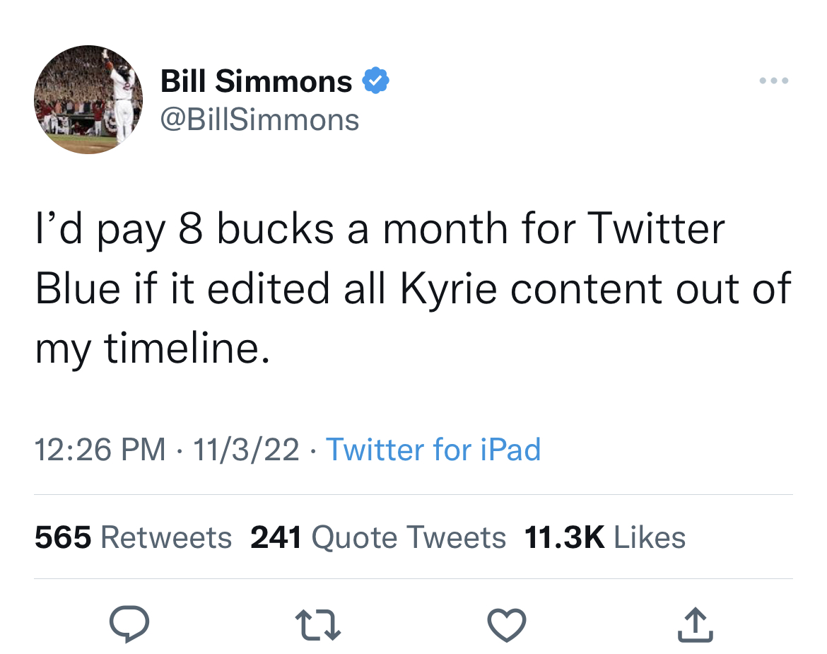 tweets roasting celebs - queen death prediction - Bill Simmons I'd pay 8 bucks a month for Twitter Blue if it edited all Kyrie content out of my timeline. 11322 Twitter for iPad 565 241 Quote Tweets 27