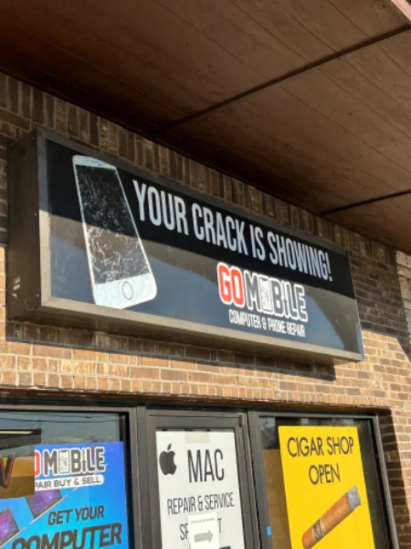 spicy memes for thirsty thursday - display advertising - Mobile Pair Buy & Sell Get Your Computer Incaret Your Crack Is Showing Gom Bile Computer & Phone Repair Mac Repair&Service Cigar Shop Open