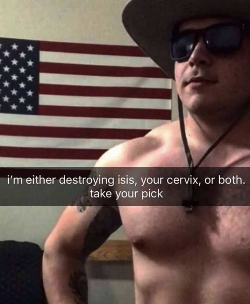 I have sex - i'm either destroying isis, your cervix, or both. take your pick