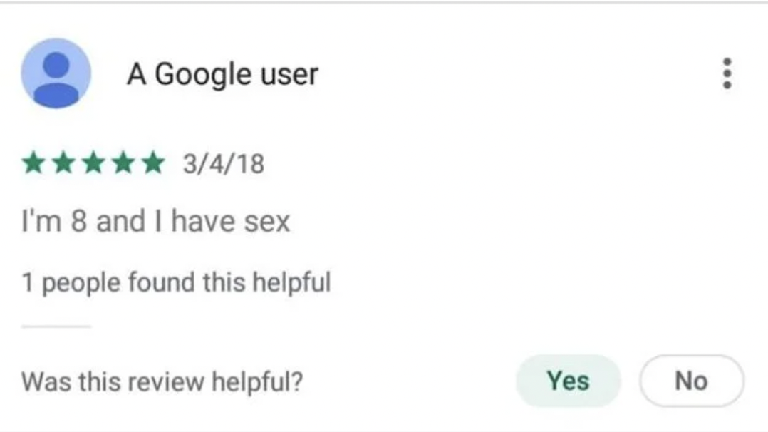 I have sex - I'm 8 and I have sex 1 people found this helpful Was this review helpful? Yes No