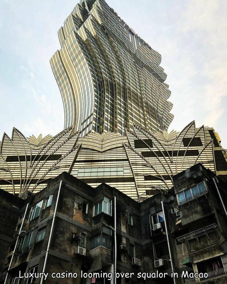 cool pics and funny photos - grand lisboa - Luxury casino looming over squalor in Macao