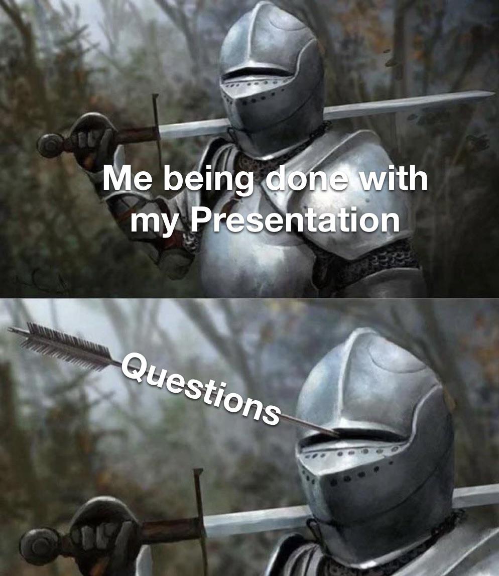 monday morning randomness - meme boner best friend - Me being done with my Presentation Questions