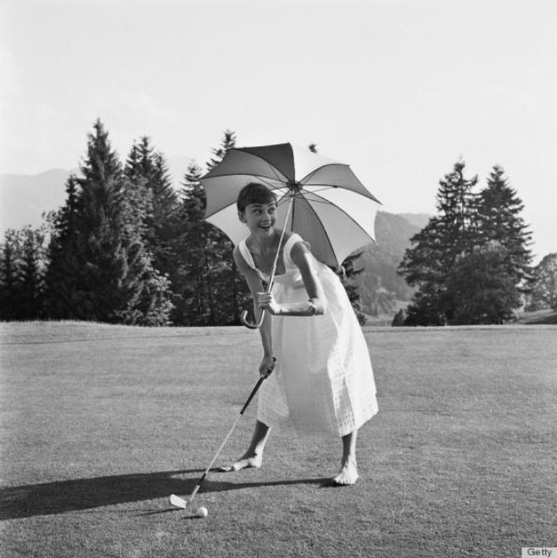 Audrey Hepburn Historical Photos - audrey hepburn golfing - Getty
