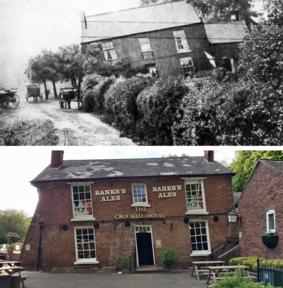 Then and Now Pictures - the crooked house - Banks'S Ales The Banks'S Ales Crooked House