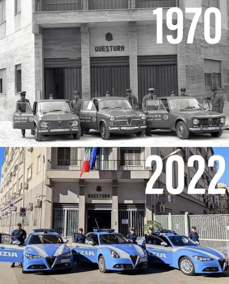 Then and Now Pictures - Police - Szia Questura Questura Aria 1970 2022 Ma