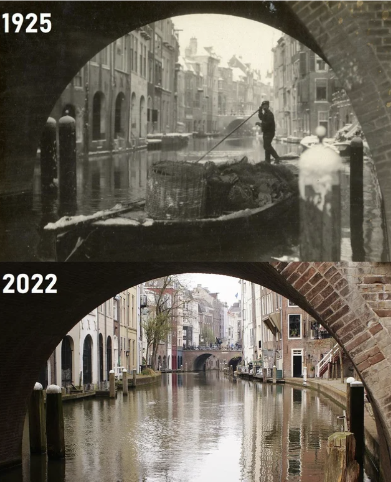 Then and Now Pictures - canal - 1925 2022