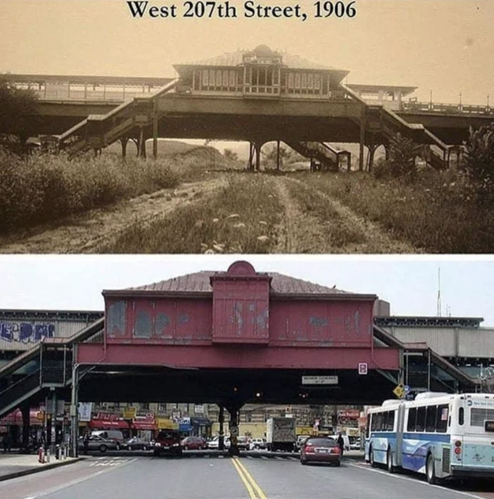 Then and Now Pictures - luxury vehicle - Edan West 207th Street, 1906