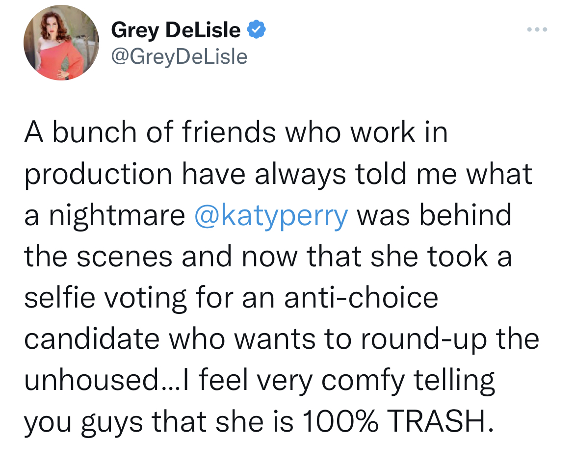 brown girl therapy - Grey DeLisle ... A bunch of friends who work in production have always told me what a nightmare was behind the scenes and now that she took a selfie voting for an antichoice candidate who wants to roundup the unhoused...I feel very co