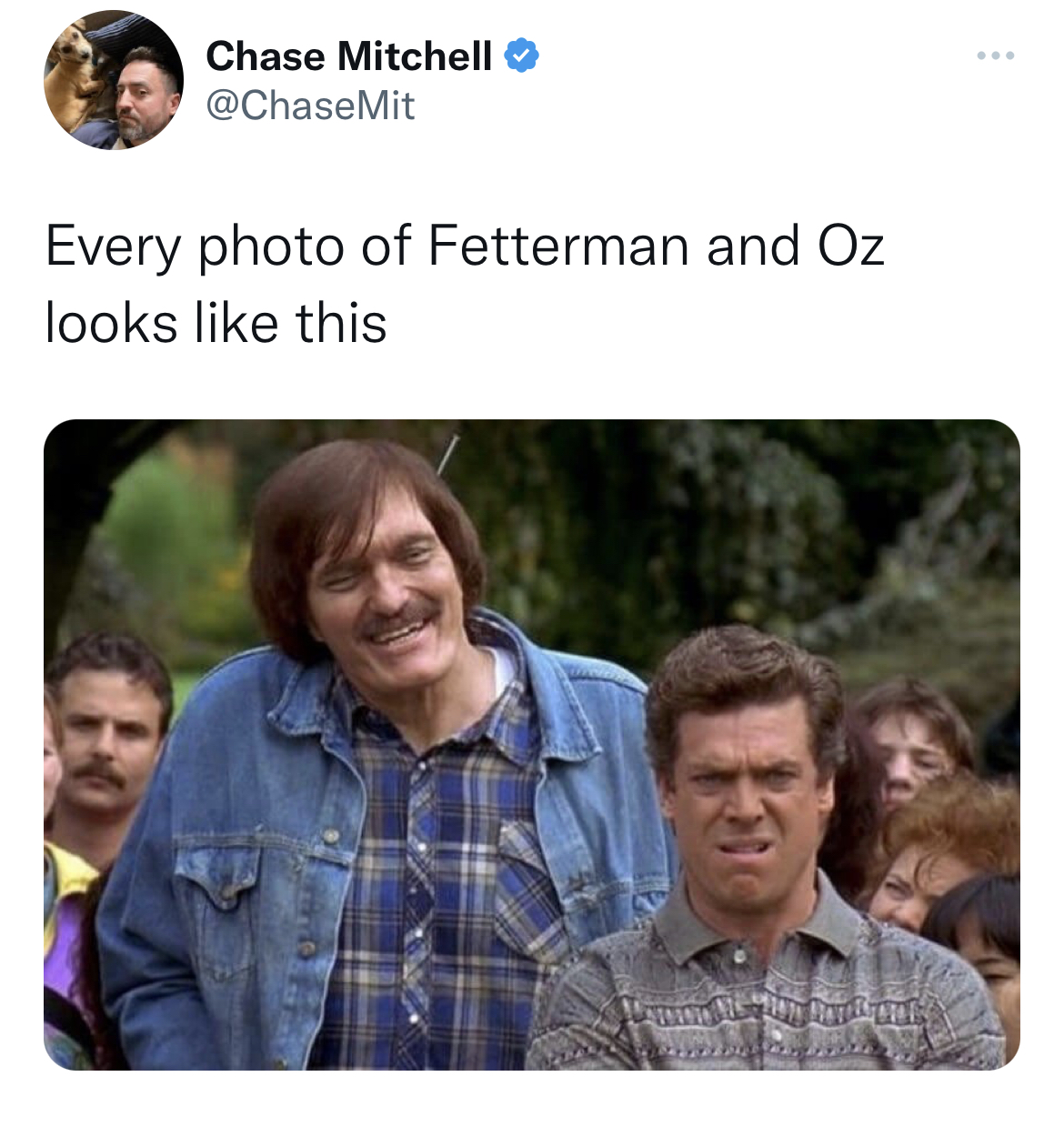 Tweets roasting celebs - happy gilmore accomplished that feat - Chase Mitchell Every photo of Fetterman and Oz looks this Vanwm. Mezing fat ant