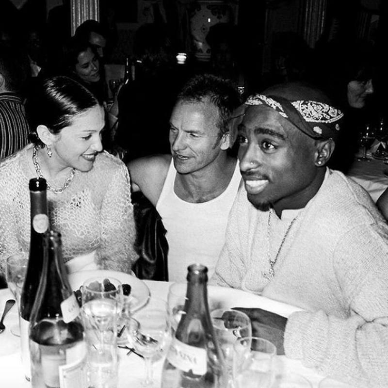 '90s pop culture pictures - madonna sting tupac