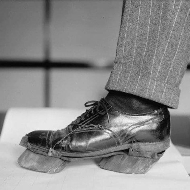 rare historical photos - bootleggers cow hoove shoes