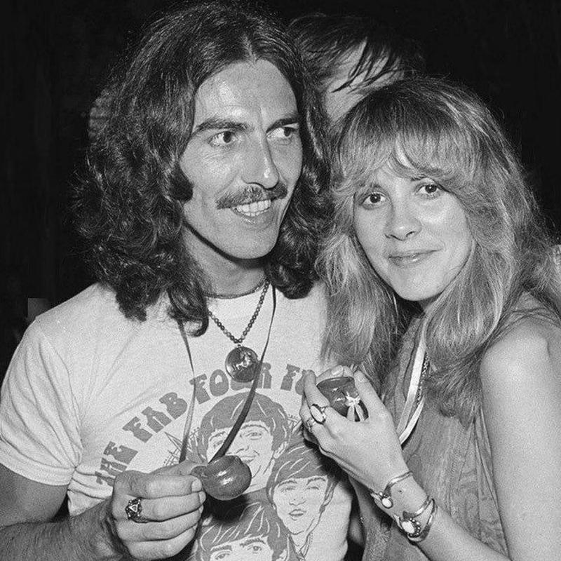 1978, George Harrison hangs out with Stevie Nicks.