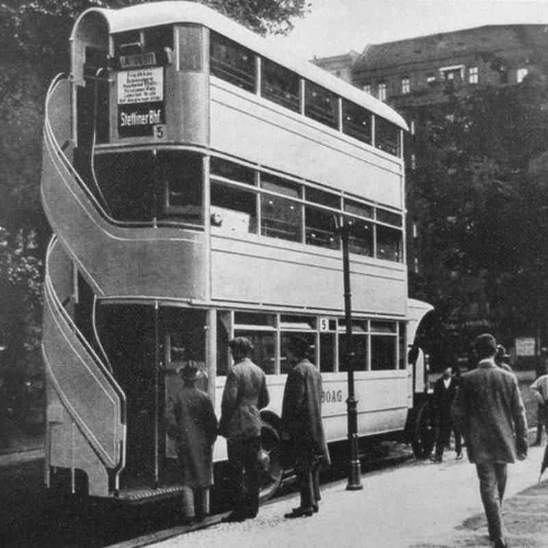rare historical photos - triple decker bus - Largent Steffiner Bh 15 5 Boag