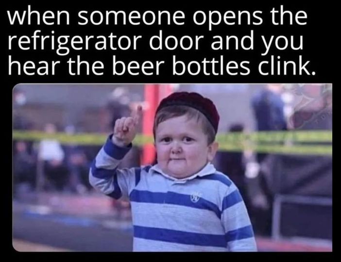 funny memes and pics the daily dose - photo caption - when someone opens the refrigerator door and you hear the beer bottles clink.