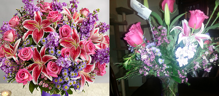 expectations vs reality - flower bouquet