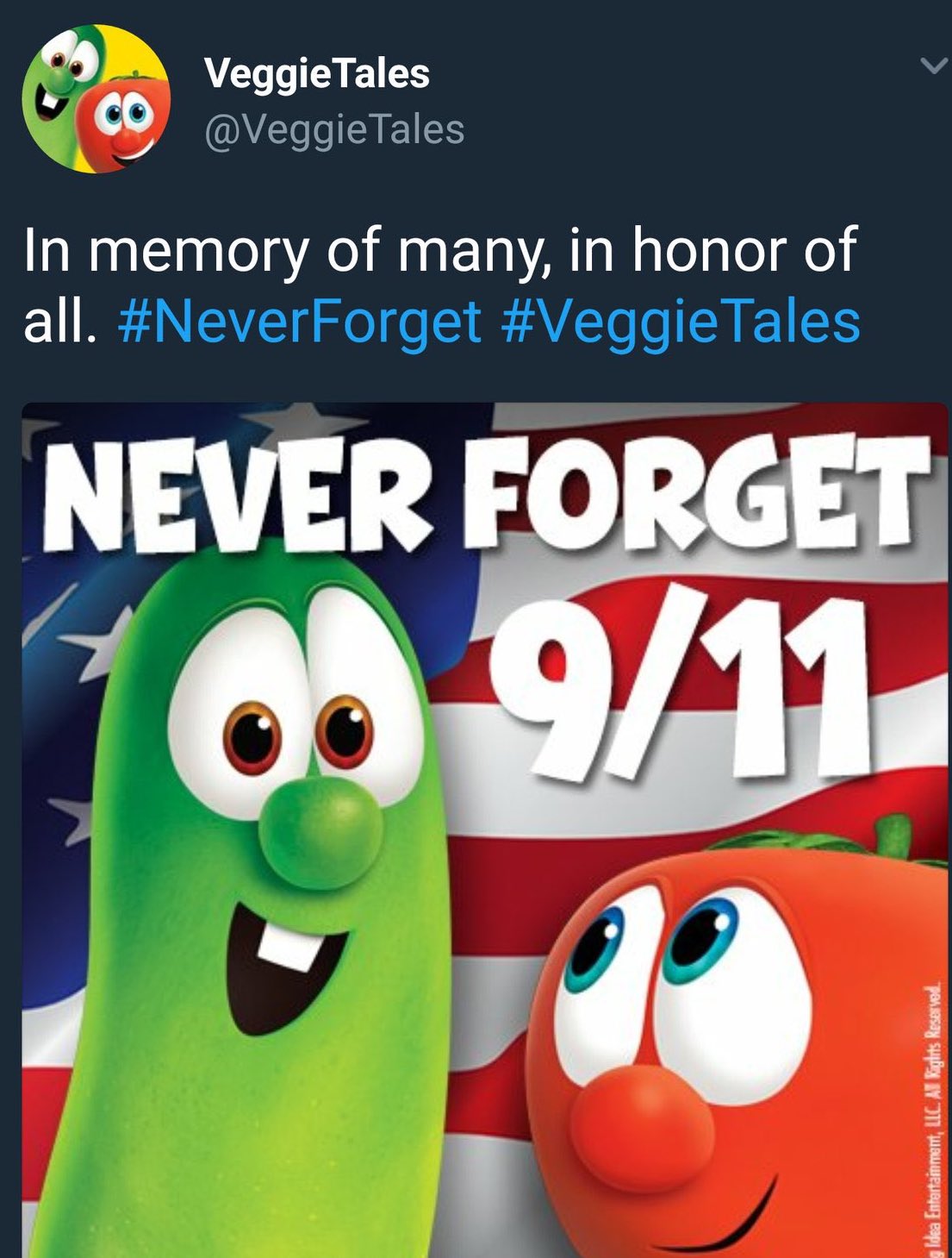 Best Tweets of All Time - comedyheaven reddit - Veggie Tales Tales In memory of many, in honor of all. Forget Tales Never Forget 0911 Idea Entertainment, Llc. All Rights Reserved.