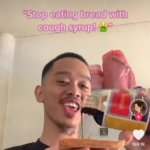 chaotic tiktok screenshots - lip - "Stop eating bread with cough syrup!"