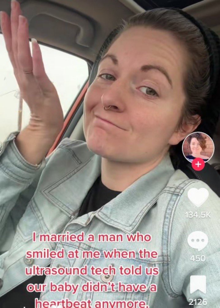 chaotic tiktok screenshots - hairstyle - I married a man who smiled at me when the ultrasound tech told us our baby didn't have a heartbeat anymore. 450 2126