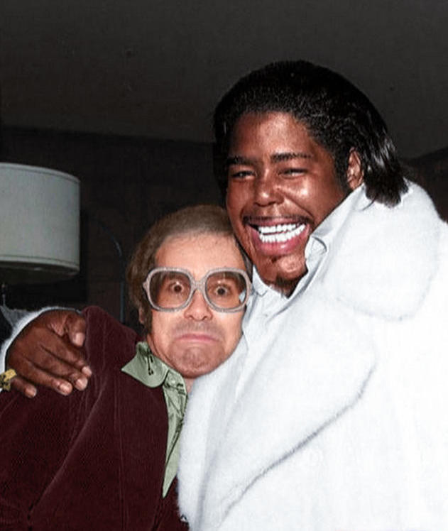 epic colorized historical photos - barry white and elton