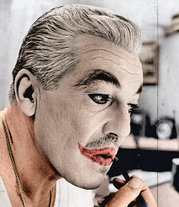 epic colorized historical photos - cesar romero joker mustache