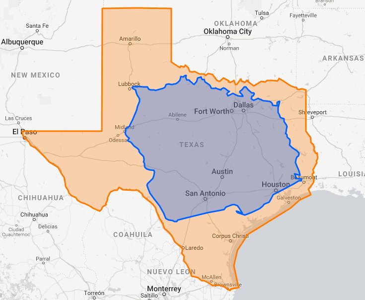 Poland could fit inside of Texas, with room to spare.