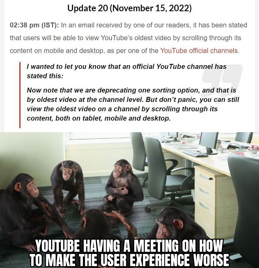 funny and dank memes - Update 20 Ist In an email received by one of our readers, it has been stated that users will be able to view YouTube's oldest video by scrolling through its content on mobile and desktop, as per one of the YouTube official channels.