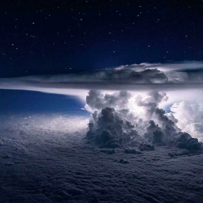 A Towering Thunderstorm As Seen At 37,000ft Over Panama.