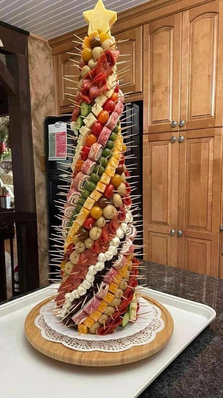 funny pics and memes  - charcuterie christmas tree