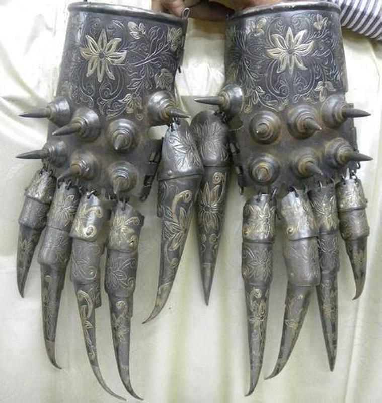 creepy and captivating photos - persian warrior gloves