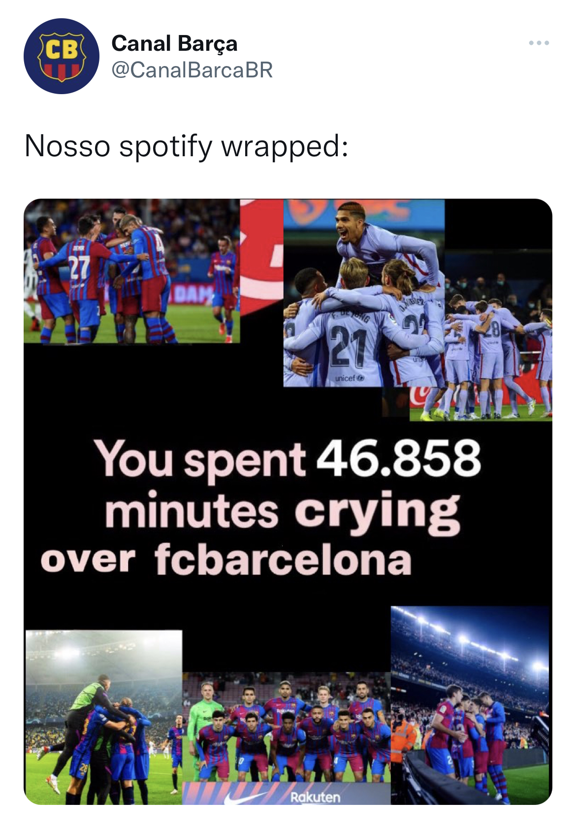 Spotify Wrapped Memes - yarra ranges council - Canal Bara Nosso spotify wrapped Cb 27 27 You spent 46.858 minutes crying over fcbarcelona Rakuten