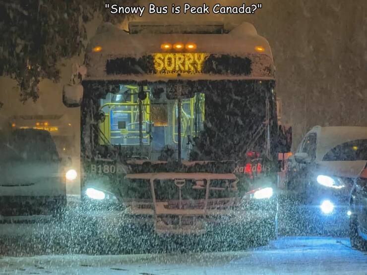 daily dose of randoms - Vancouver - "Snowy Bus is Peak Canada?" B180 Sorry RapidBus 41