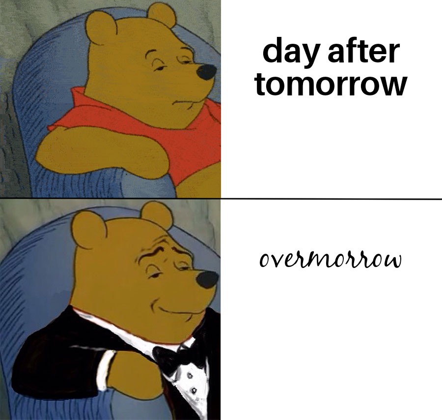 The day after tomorrow is called "overmorrow." -@Dictionarycom